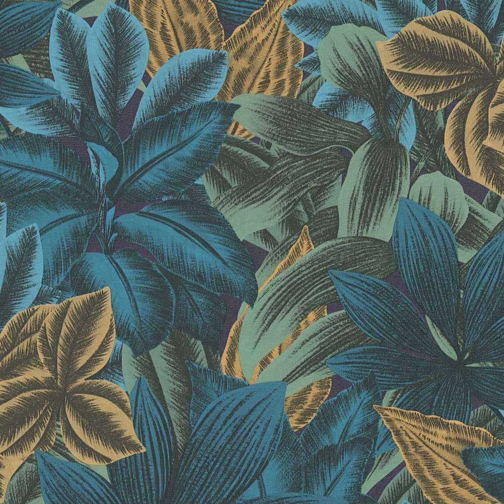 Metropolitan Stories 3 - Bali Tropical Foliage botanical wallpaper AS Creation Roll Blue  392221