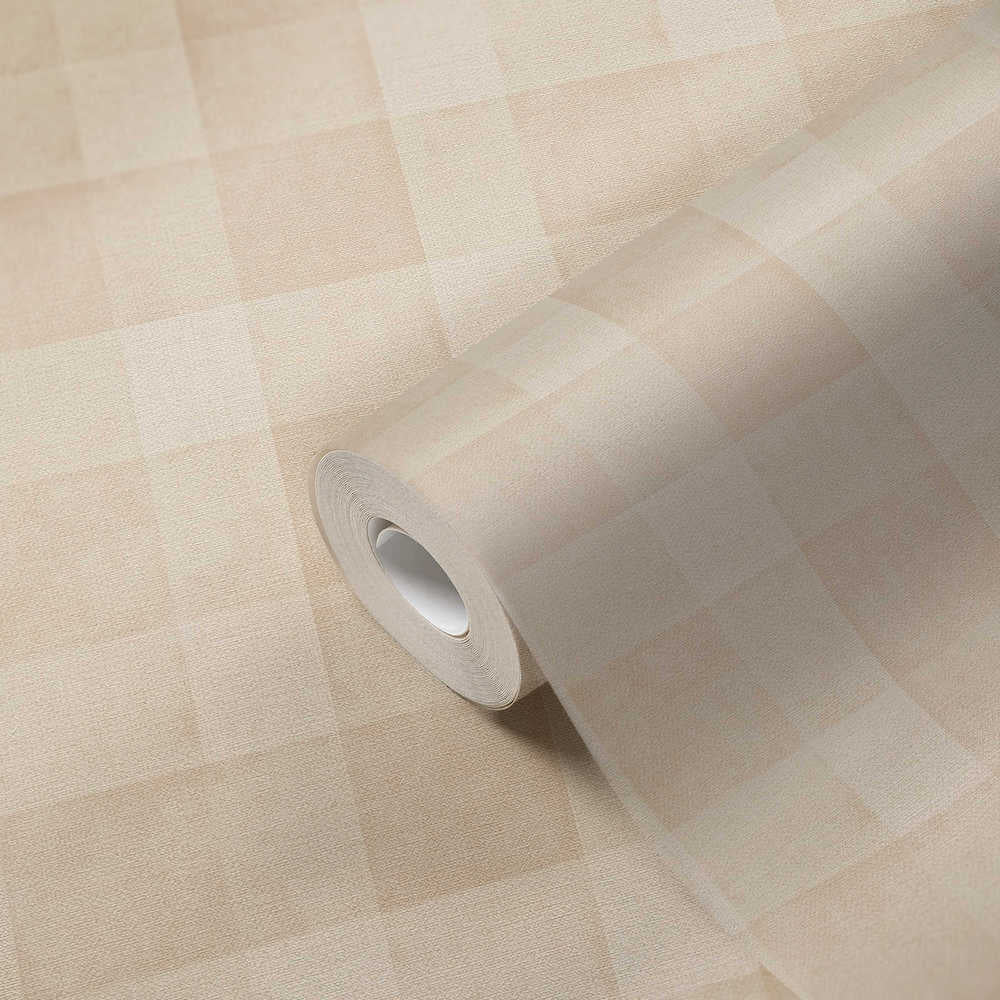 Natural Living - Cosy Check geometric wallpaper AS Creation    