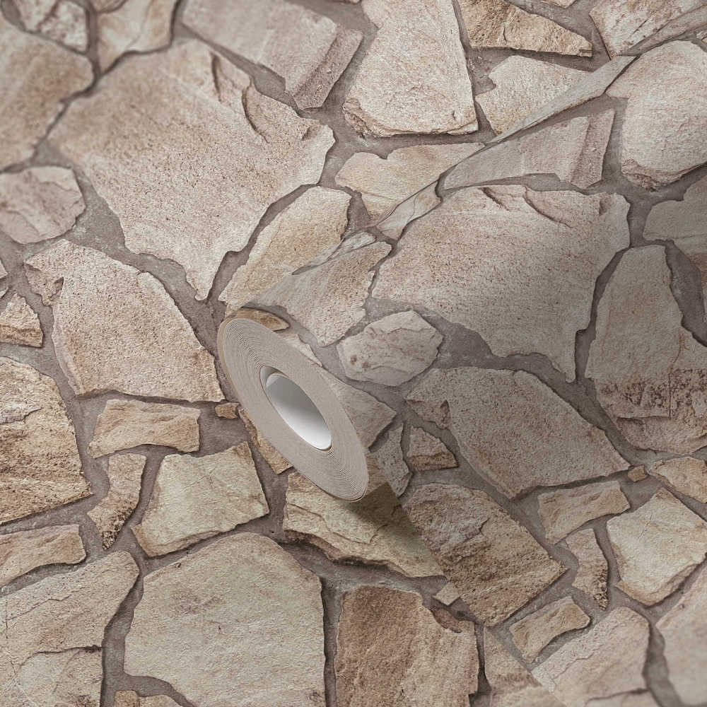 Terra -  Crazy Pavers Wall industrial wallpaper AS Creation    