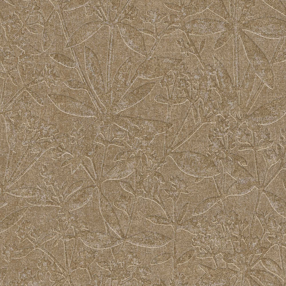 Terra - Floral Leaves botanical wallpaper AS Creation Roll Light Brown  389246