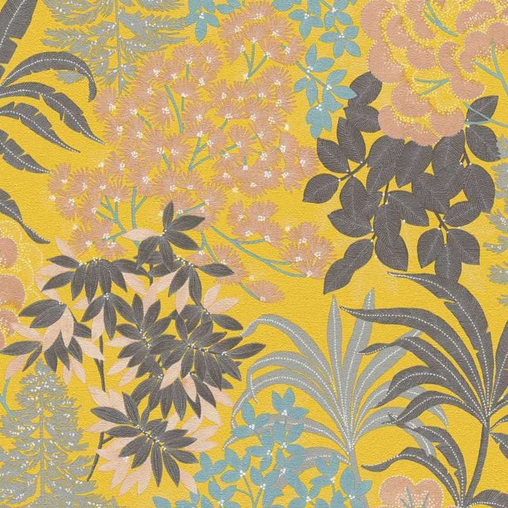 Metropolitan Stories 3 - Magic Garden botanical wallpaper AS Creation Roll Yellow  391283