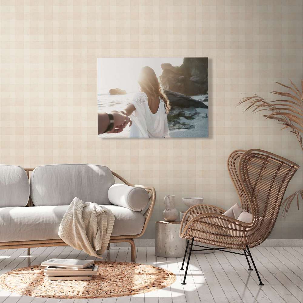 Natural Living - Cosy Check geometric wallpaper AS Creation    