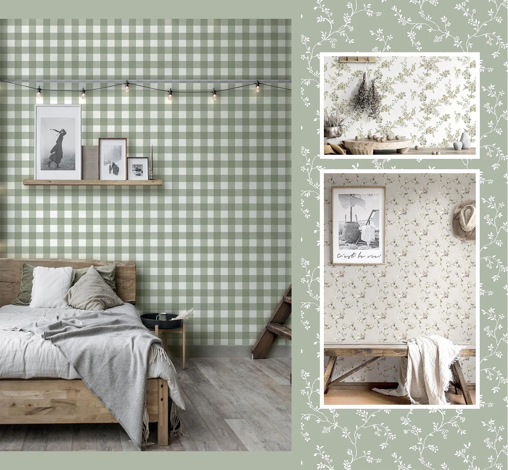 Fiori Country - Picnic geometric wallpaper Parato