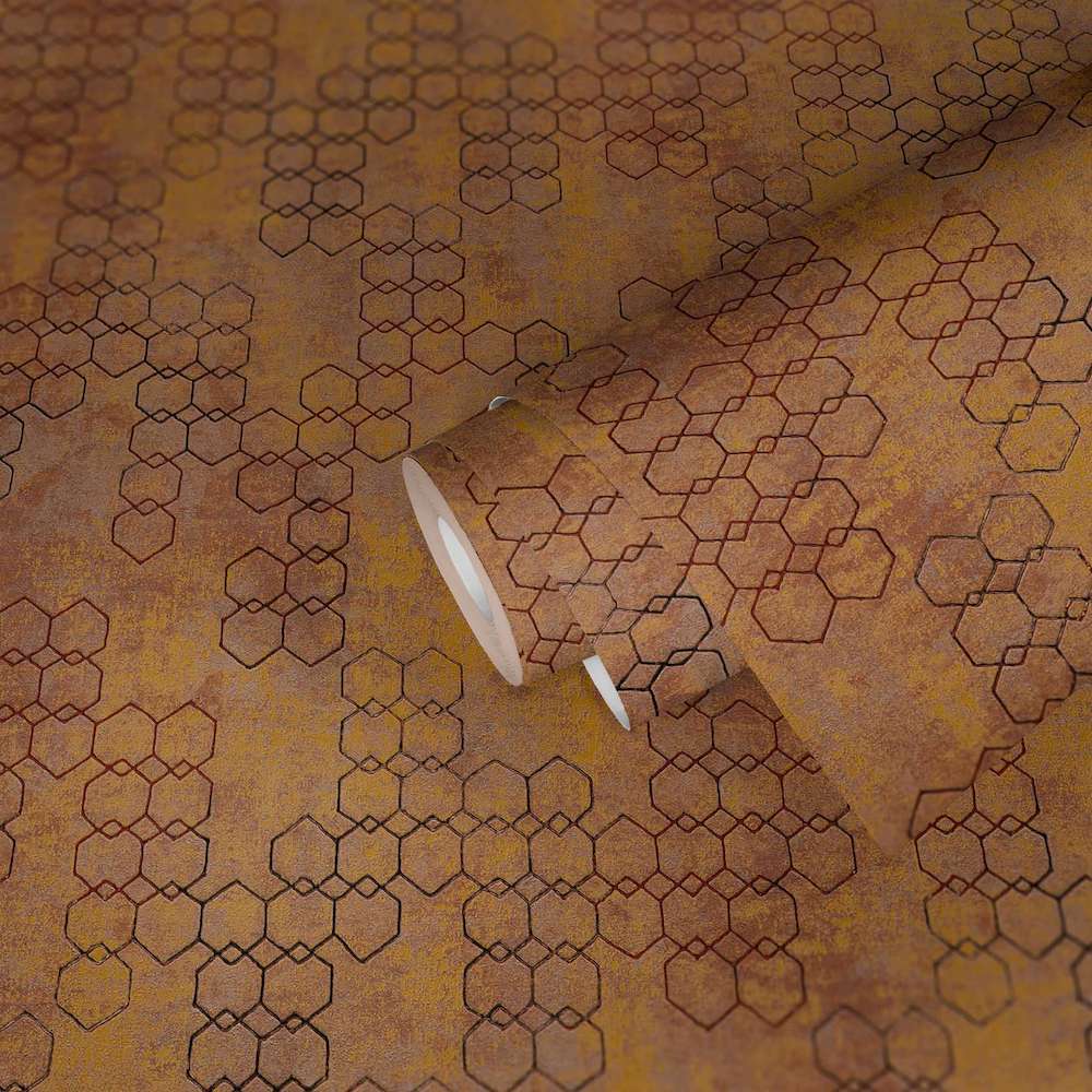 New Walls - Gilded Geometric geometric wallpaper AS Creation    