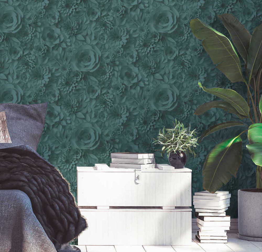 Pint Walls -  3D Effect Roses botanical wallpaper AS Creation    
