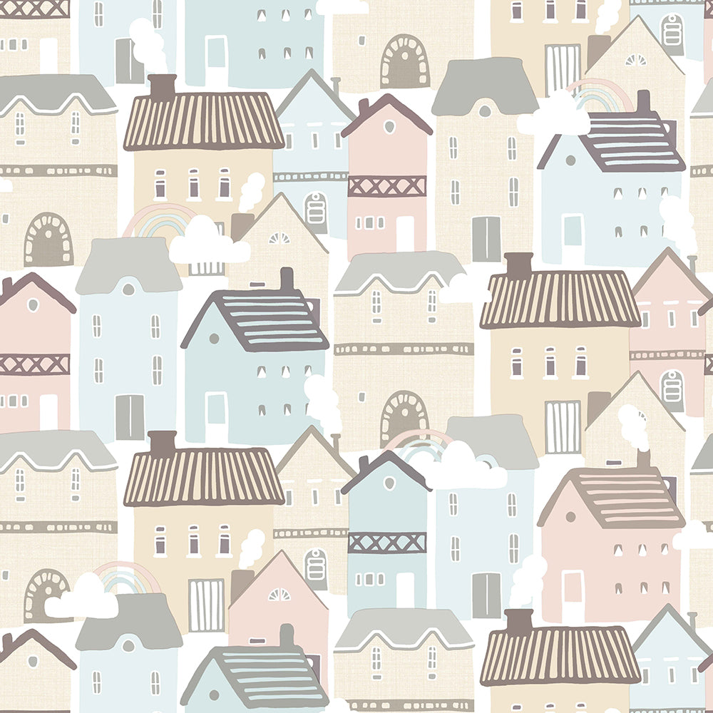 Mondo Baby - Little Town kids wallpaper Parato Roll Blue  13031