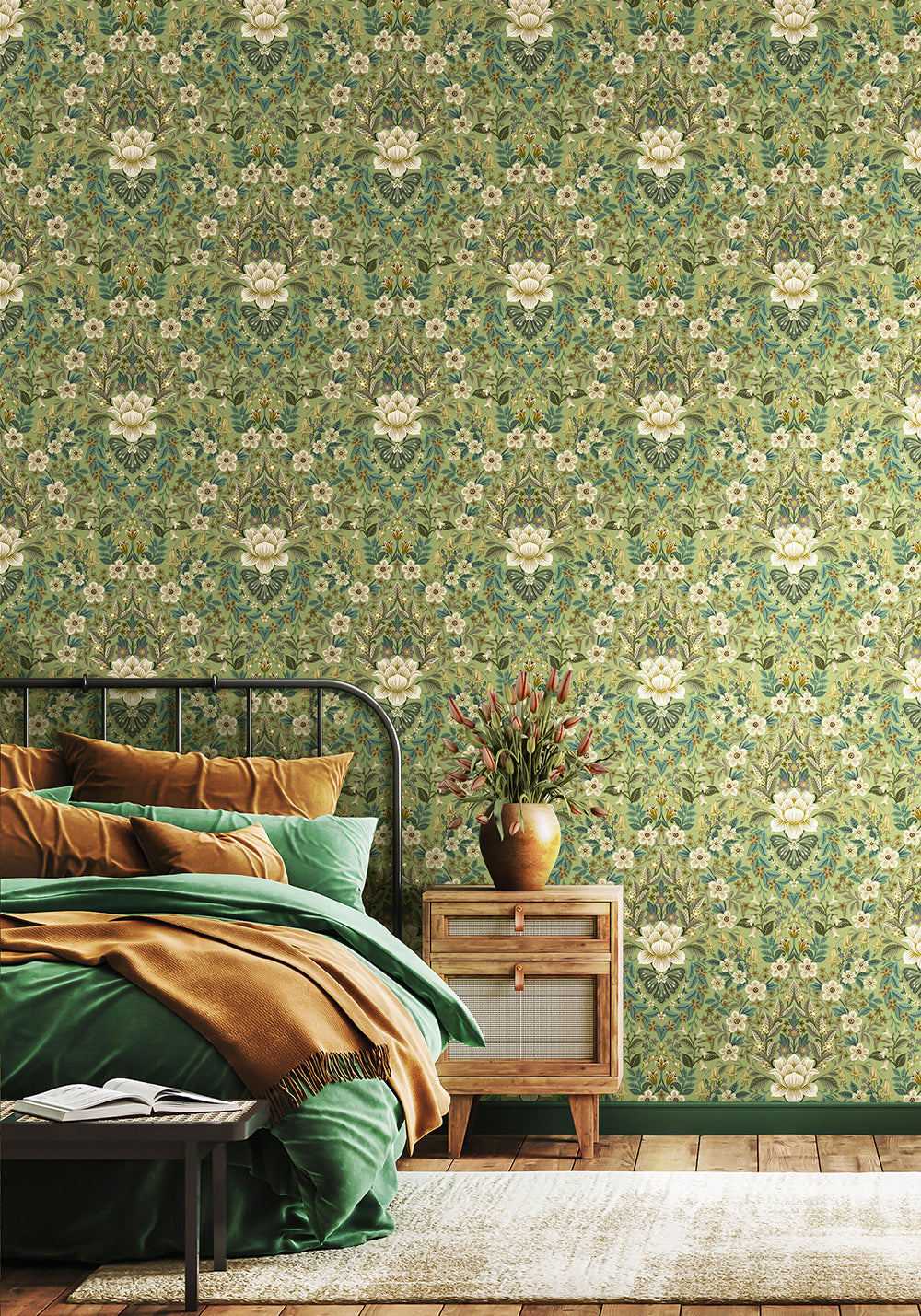 Flora - Flower Ornament botanical wallpaper Parato    