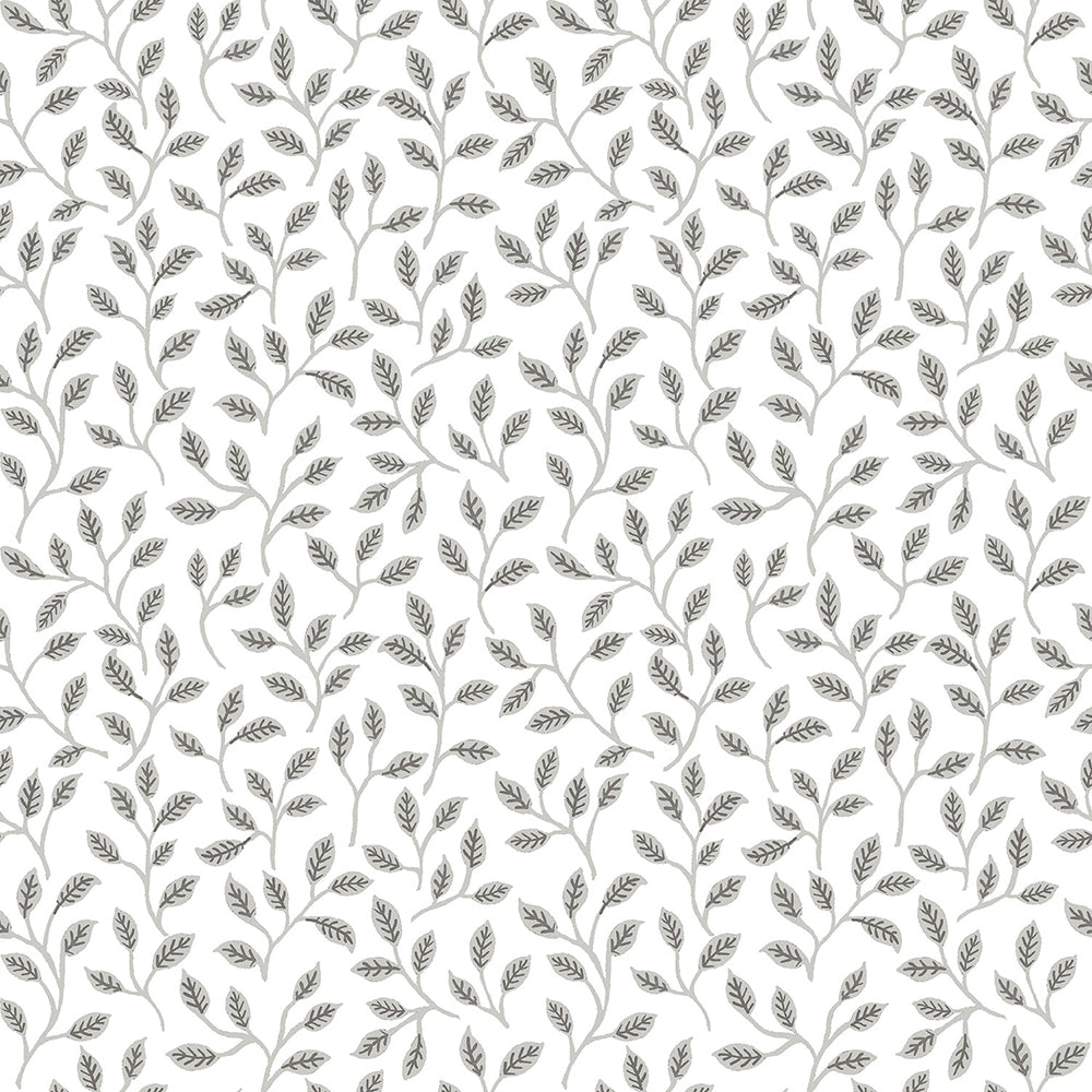 Flora - Leaves botanical wallpaper Parato Roll Silver  18527