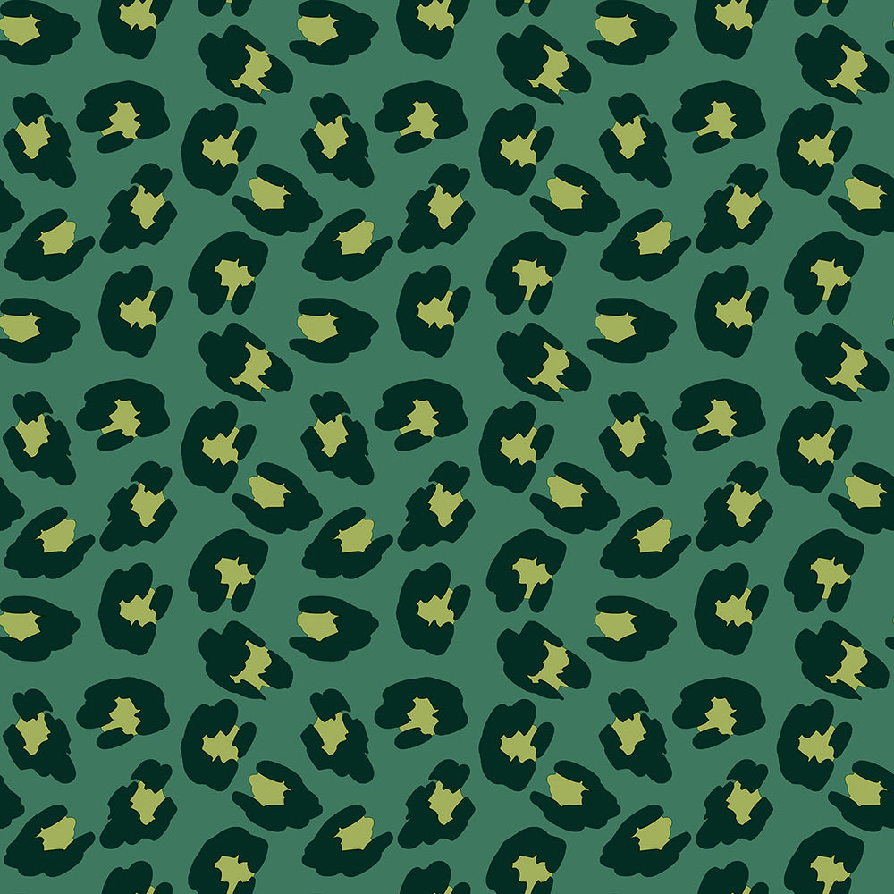 Flora - Leopard Spots botanical wallpaper Parato Roll Green  18535
