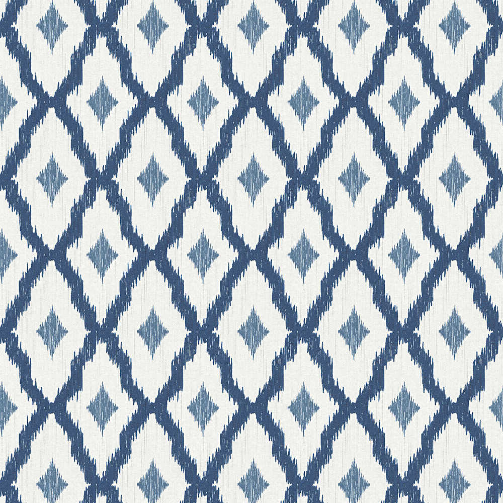 Tessuto 2 - Boho Diamonds textile wallpaper AS Creation Roll Blue  961974