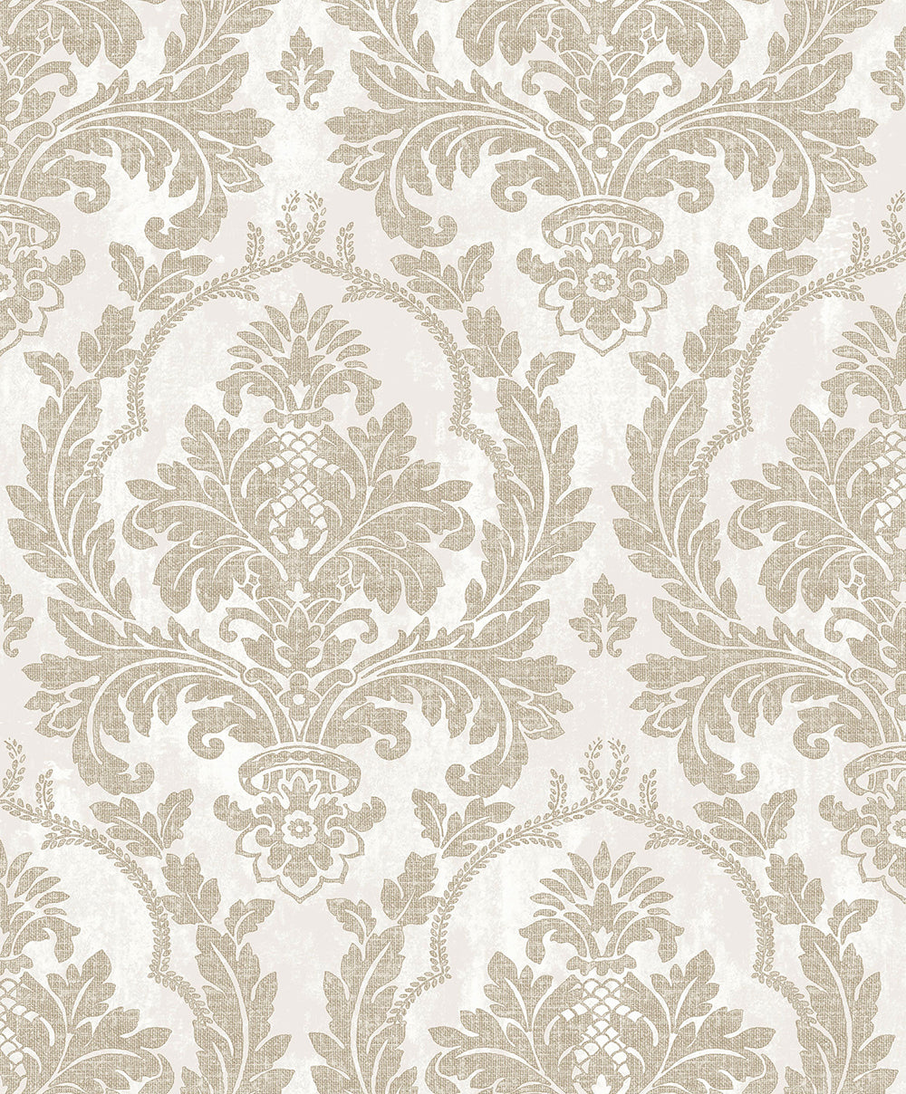 Vintage - Victorian Classic Damask damask wallpaper Parato Roll Light Taupe  25712