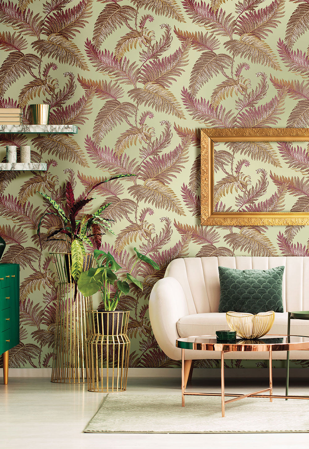 Vintage - Fern Leaves botanical wallpaper Parato    