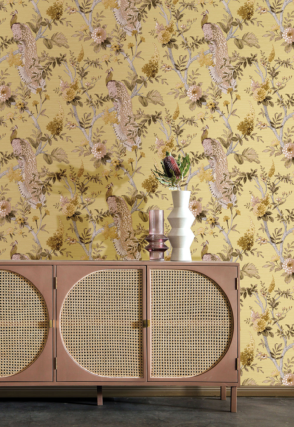 Vintage - Peacock botanical wallpaper Parato    