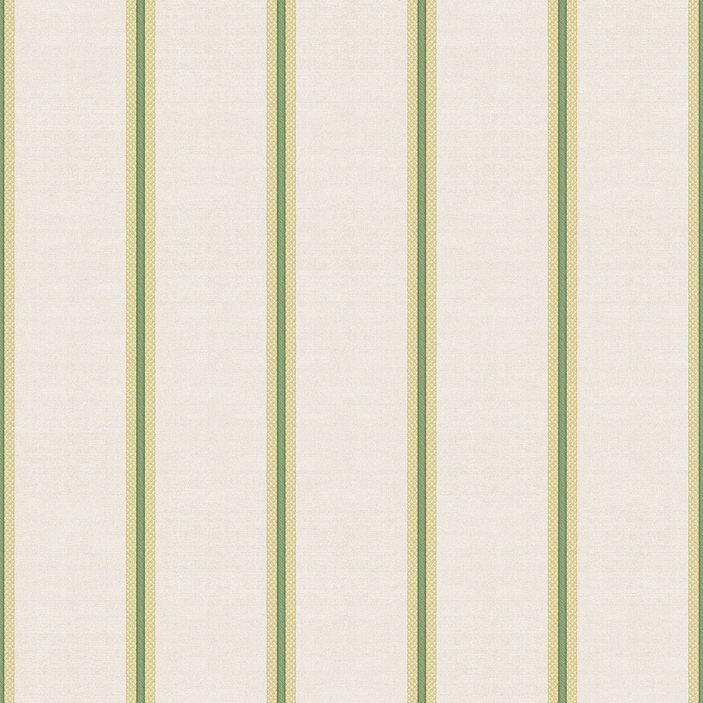 Vintage - Pin Stripe stripe wallpaper Parato Roll Green  25765