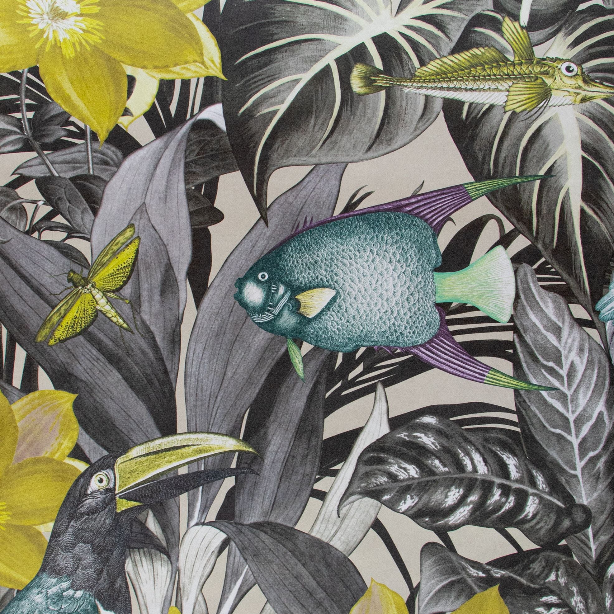 Tropical Dream  - Palau botanical wallpaper Hohenberger Roll Grey  26745