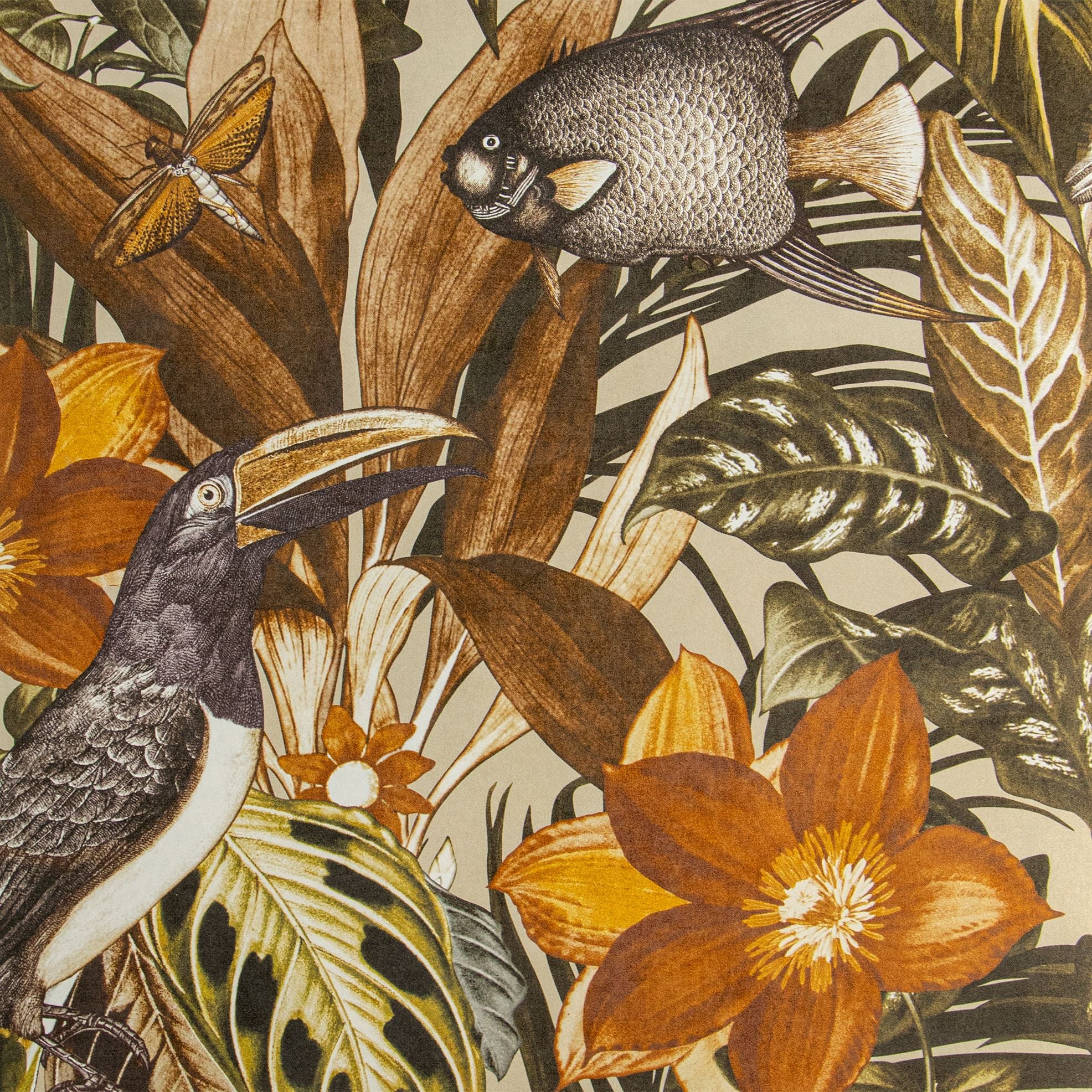 Tropical Dream  - Palau botanical wallpaper Hohenberger Roll Orange  26748