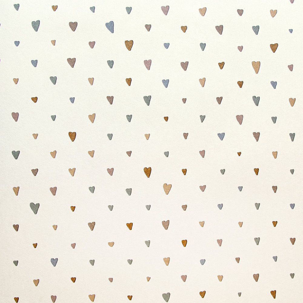 Great Kids - Coloured Hearts kids wallpaper Hohenberger Roll Cream  26814-HTM