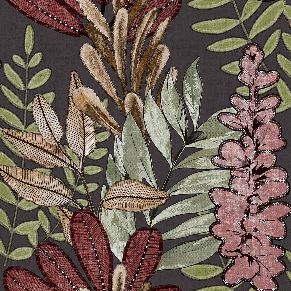 Casamood - Leaves botanical wallpaper Parato Roll Dark Grey  27012