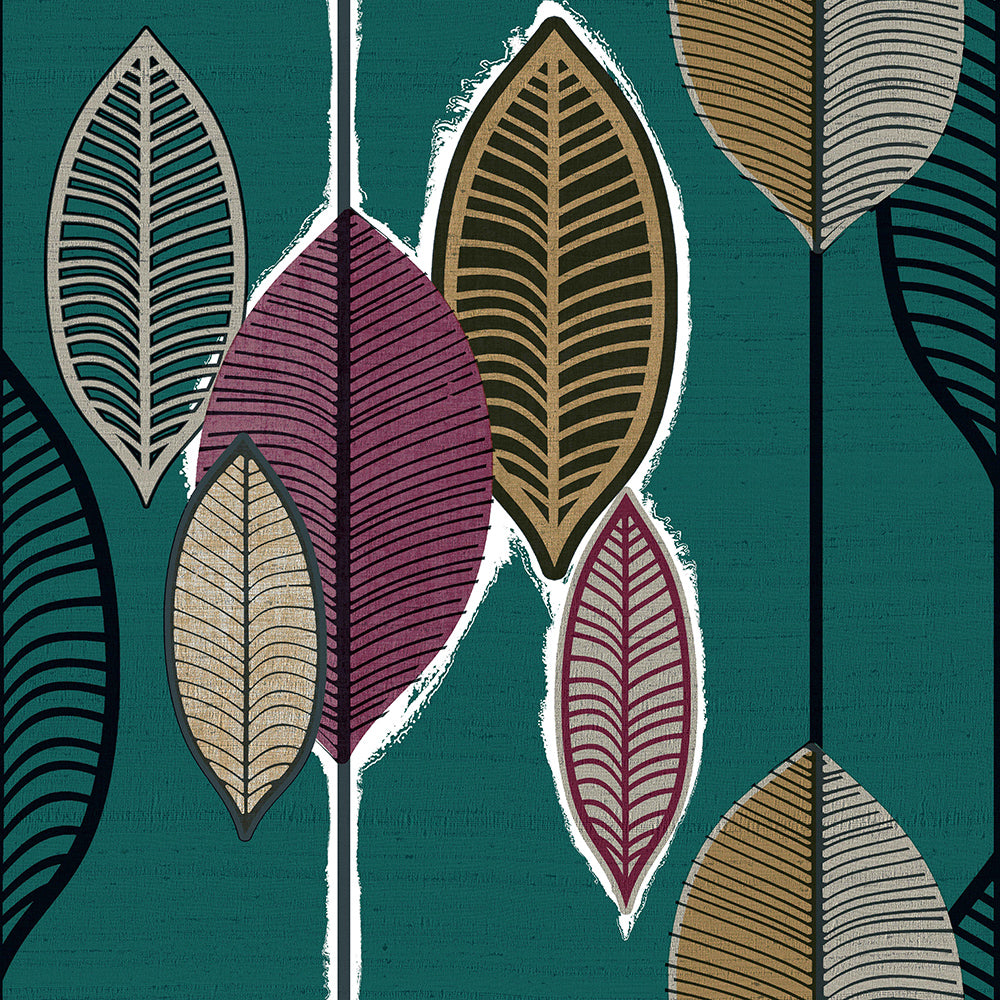 Casamood - Tribal Leaves botanical wallpaper Parato Roll Green  27018