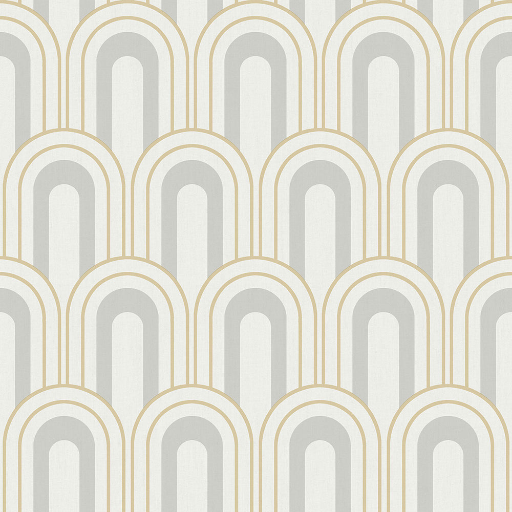 Casamood - Arches art deco wallpaper Parato Roll Grey  27031