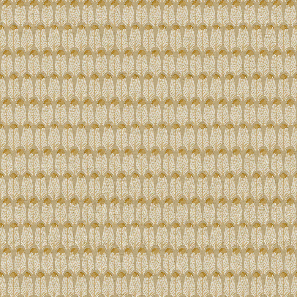Casamood - Striped Leaves art deco wallpaper Parato Roll Beige  27037