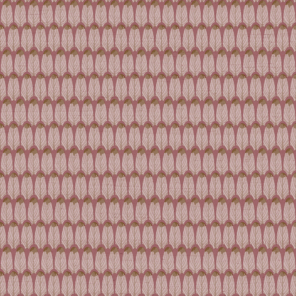 Casamood - Striped Leaves art deco wallpaper Parato Roll Pink  27038
