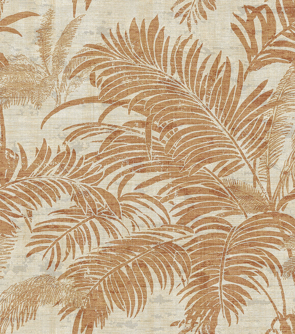 Materika - Tropical Leaves botanical wallpaper Parato Roll Light Orange  29908