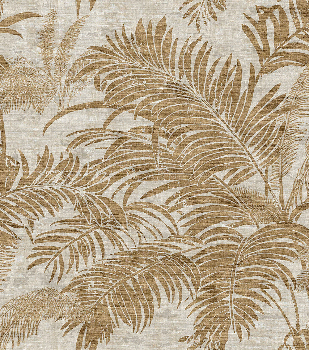 Materika - Tropical Leaves botanical wallpaper Parato Roll Light Beige  29909