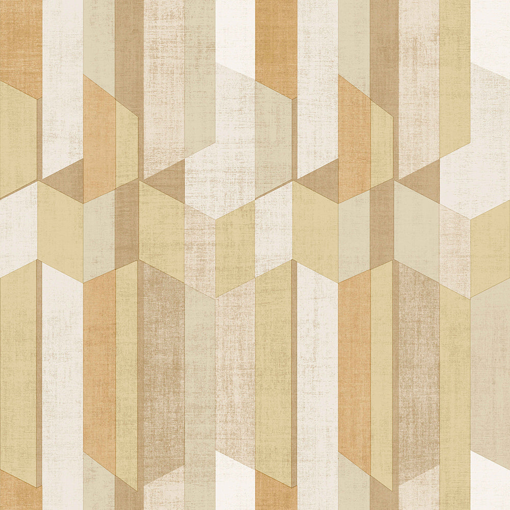 Materika - Geo Stripes geometric wallpaper Parato Roll Beige  29923