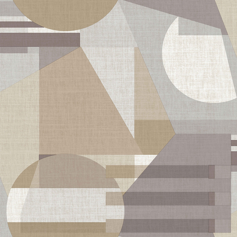 Materika - Geo Collage geometric wallpaper Parato Roll Taupe  29931