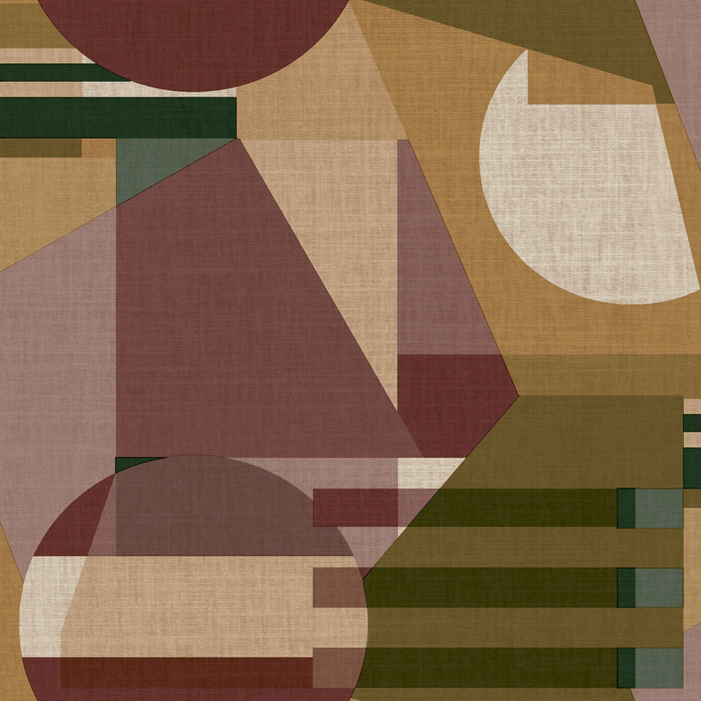 Materika - Geo Collage geometric wallpaper Parato Roll Green  29938