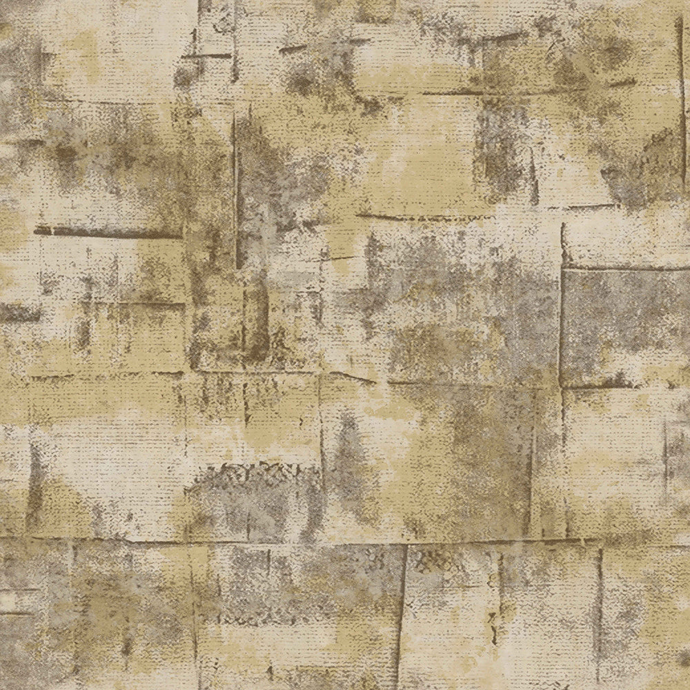Materika - Distressed Tiles industrial wallpaper Parato Roll Light Brown  29977