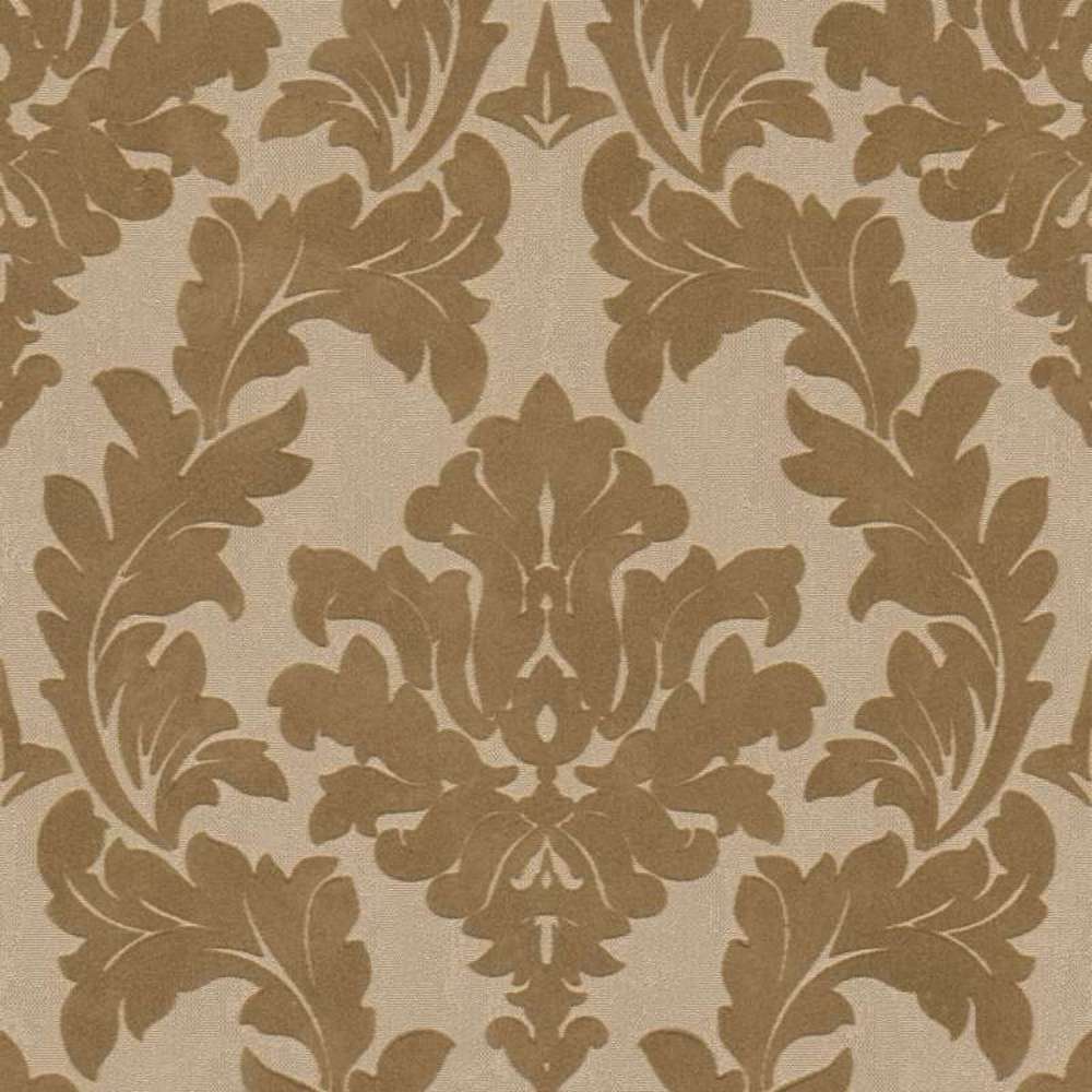 Castello -Flocked Damask Desire textile wallpaper AS Creation Roll Gold  335802