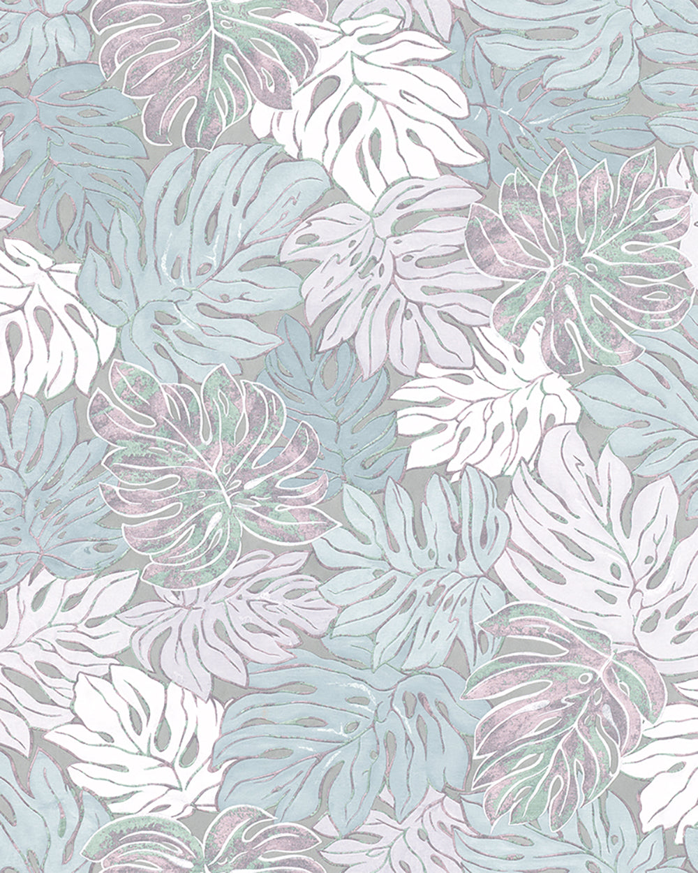 Casual - Monstera leaves botanical wallpaper Marburg Roll Blue  30435