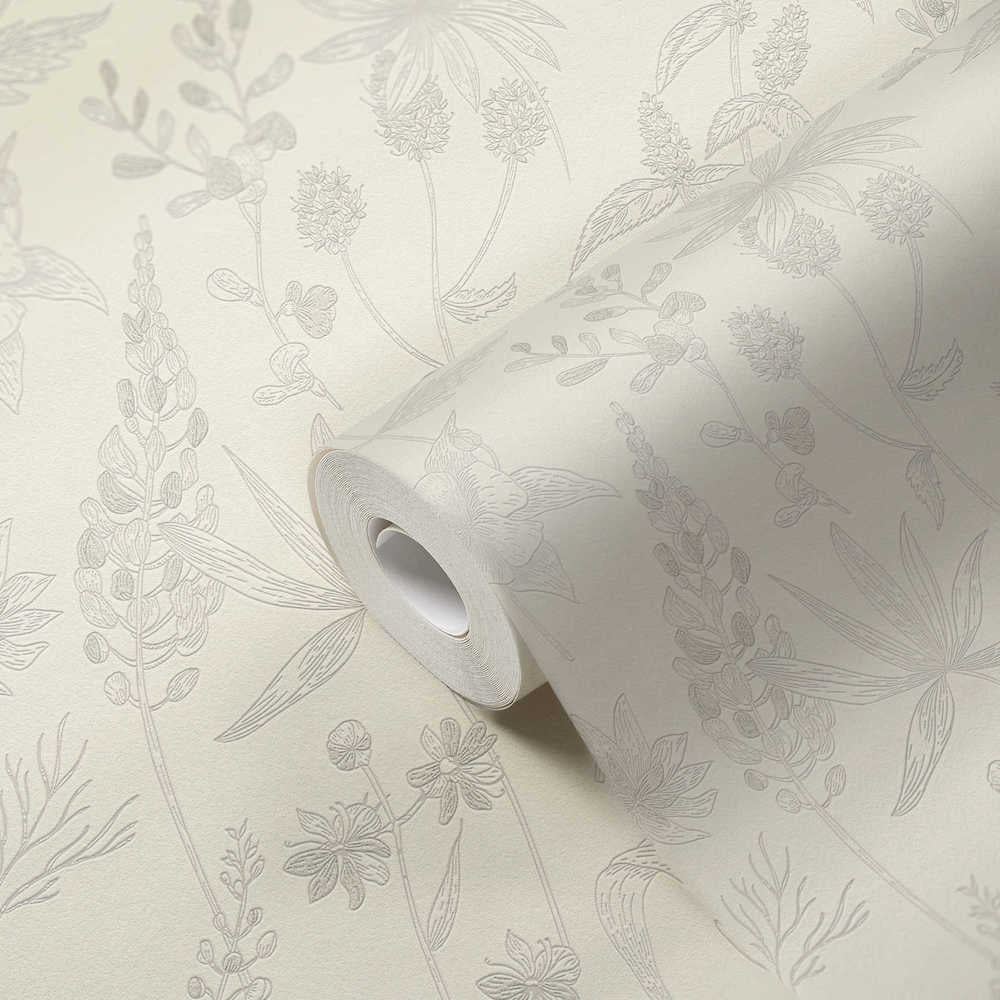 Trendwall - Etched Florals botanical wallpaper AS Creation    