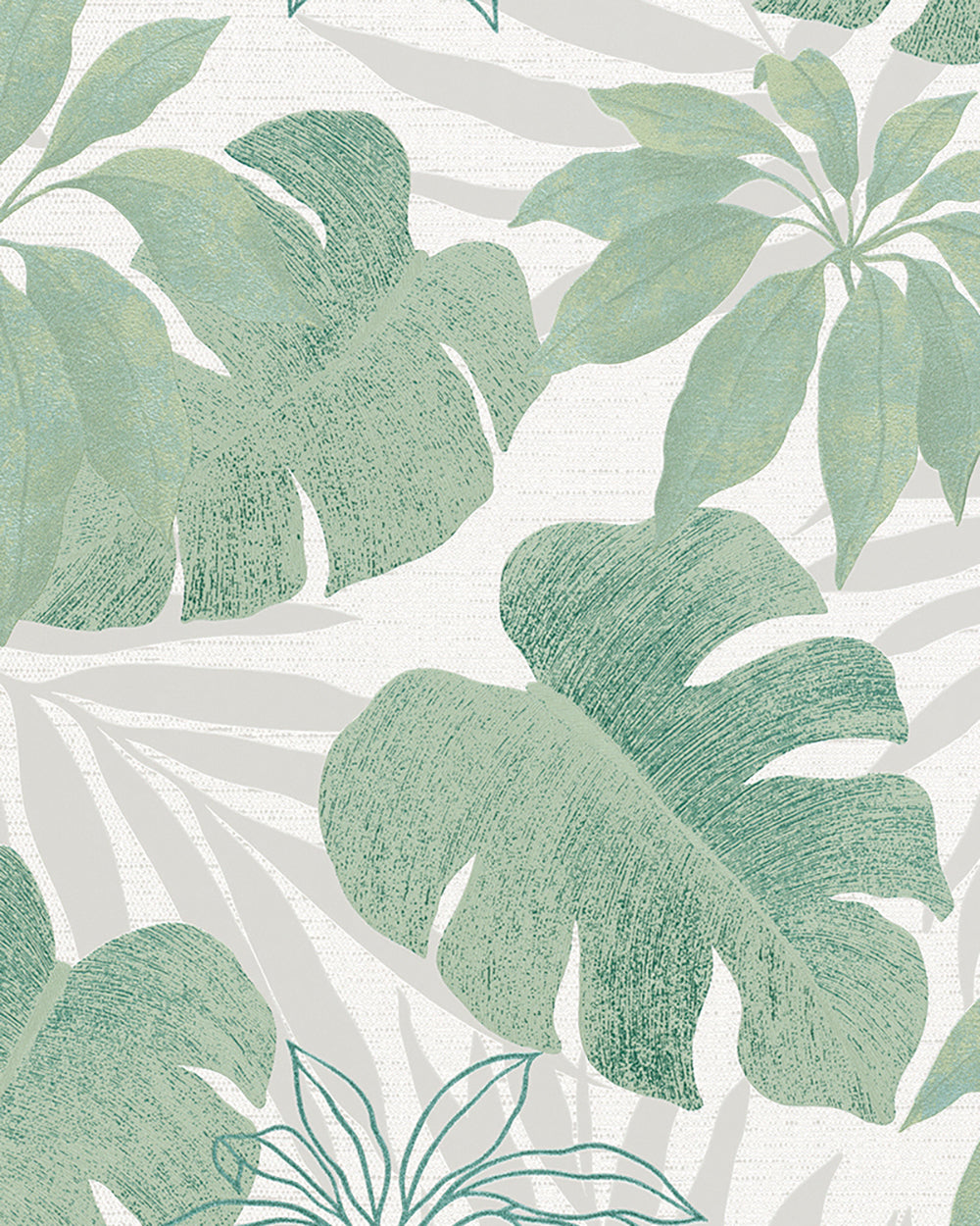 Avalon - Jungle Leaves botanical wallpaper Marburg Roll Green  31604