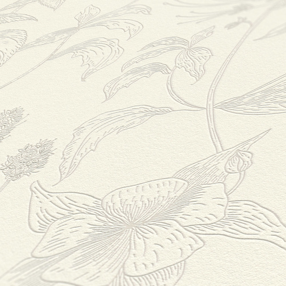 Trendwall - Etched Florals botanical wallpaper AS Creation    