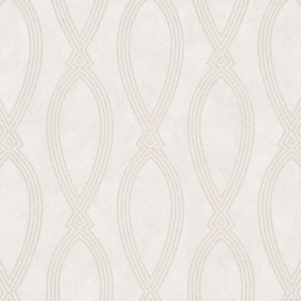 Memento - Pearlised Glass Bead Luxe Swirl geometric wallpaper Marburg Roll Cream  32015