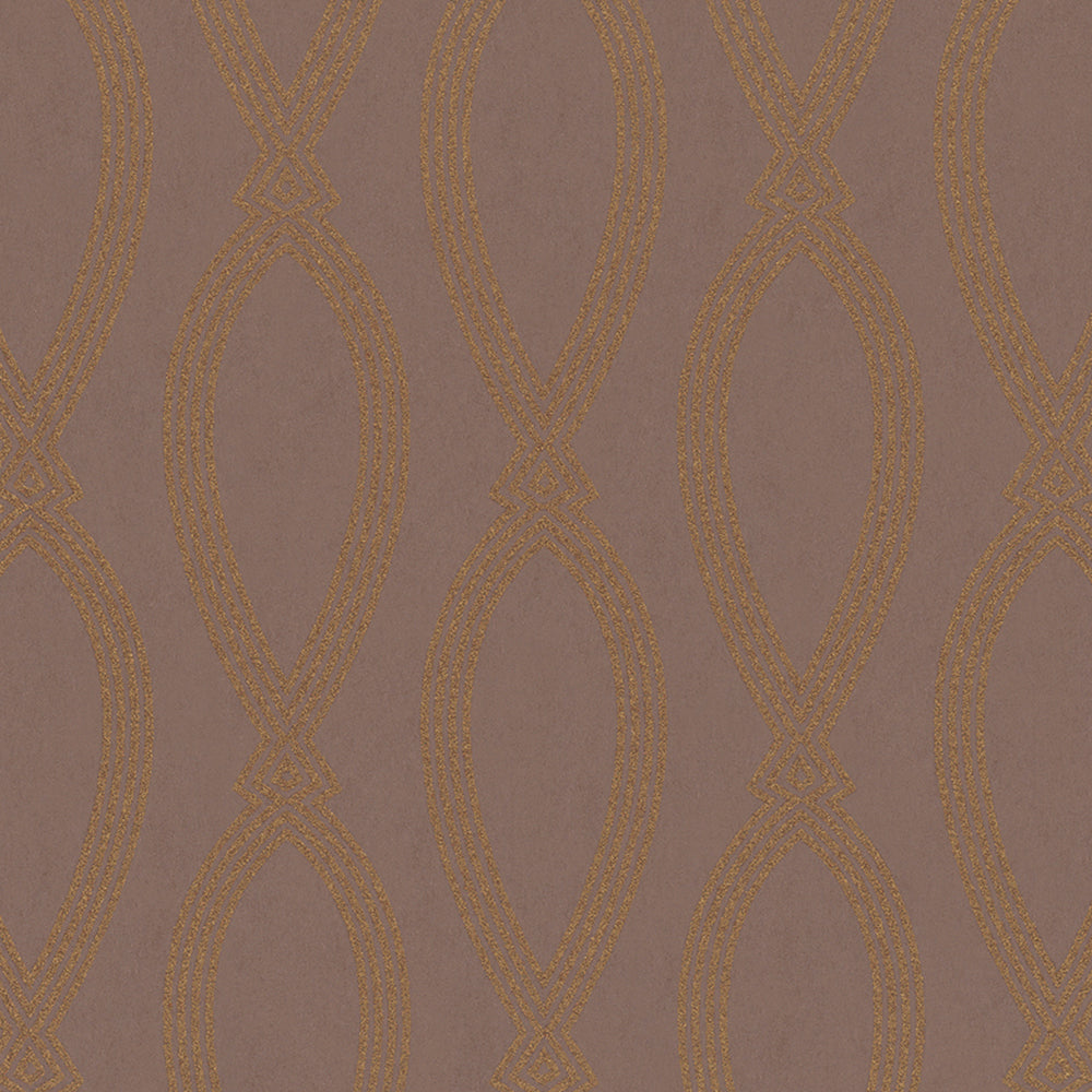 Memento - Pearlised Glass Bead Luxe Swirl geometric wallpaper Marburg Roll Light Brown  32018
