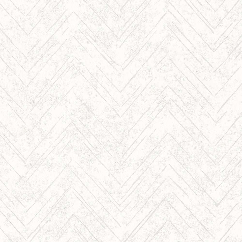 Memento - Textured Granulated Herringbone geometric wallpaper Marburg Roll White  32034