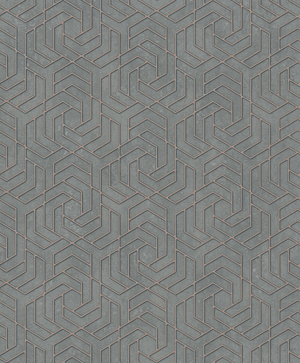 City Glam - Geometric geometric wallpaper Marburg Roll Dark Grey  32609