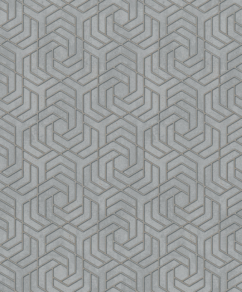 City Glam - Geometric geometric wallpaper Marburg Roll Silver  32610