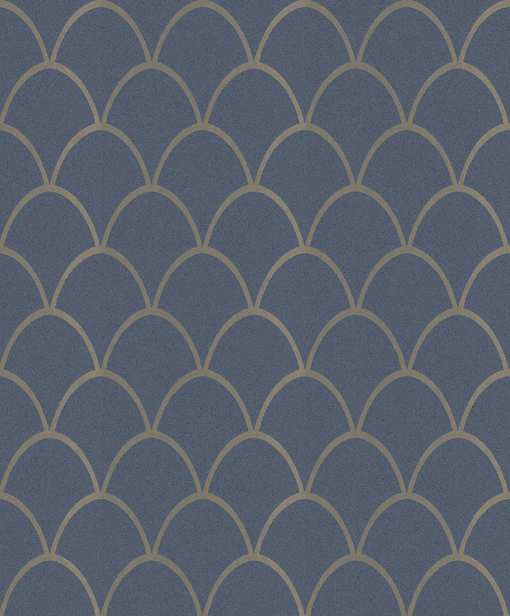 Schoner Wohnen New Spirit - Shimmery  Deco Arches art deco wallpaper Marburg Roll Dark Blue  32723