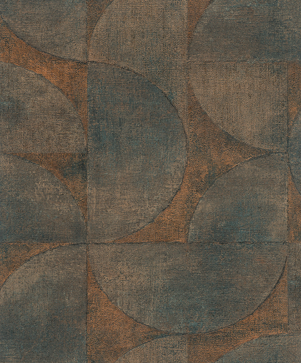 Vintage Deluxe - Concrete Circles geometric wallpaper Marburg Roll Copper  32822