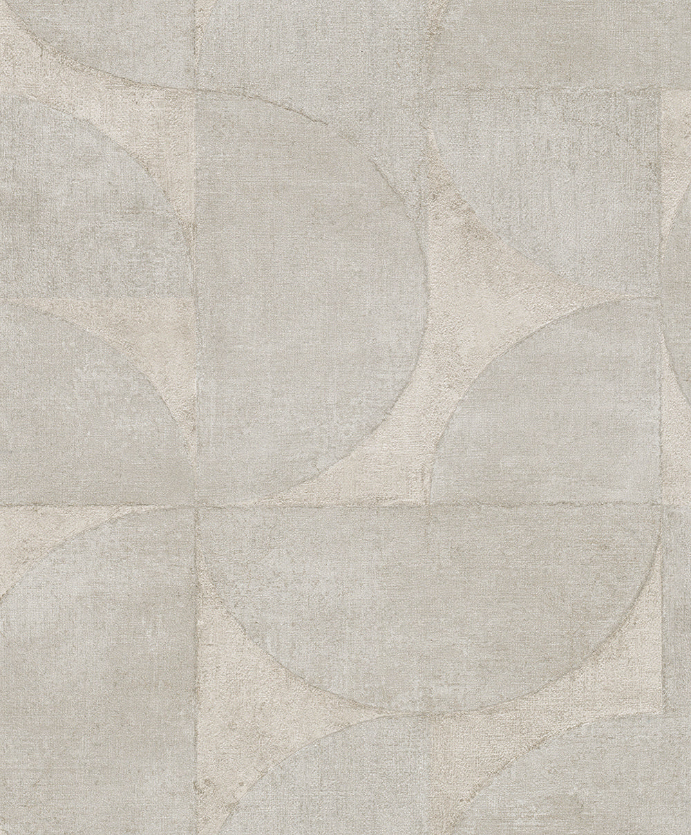 Vintage Deluxe - Concrete Circles geometric wallpaper Marburg Roll Light Taupe  32825