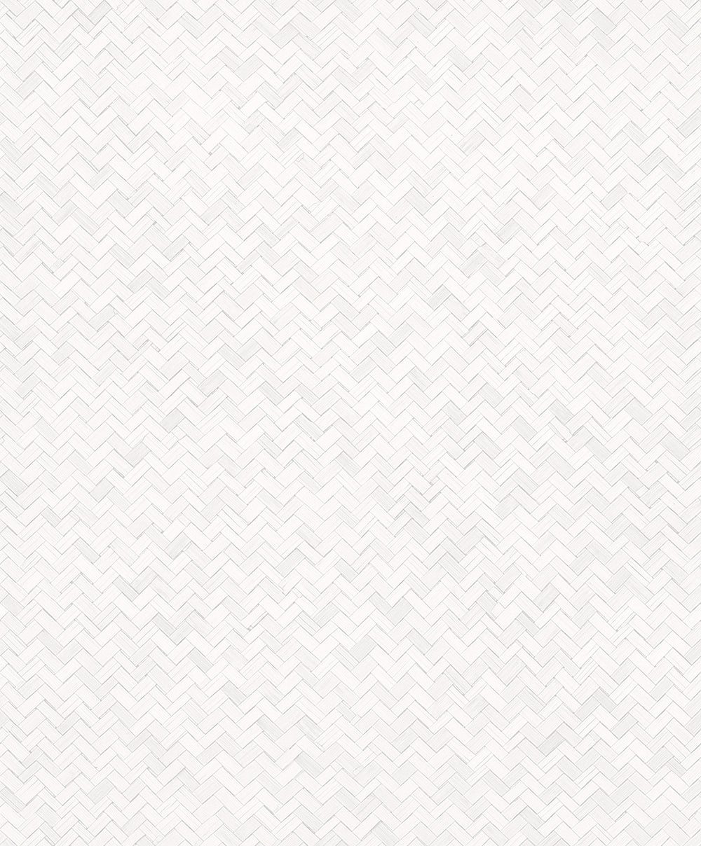 Botanica - Herringbone bold wallpaper Marburg Roll White  33315 