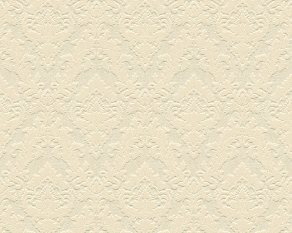 Castello - Flocked Damask Opulence textile wallpaper AS Creation Roll White  335821