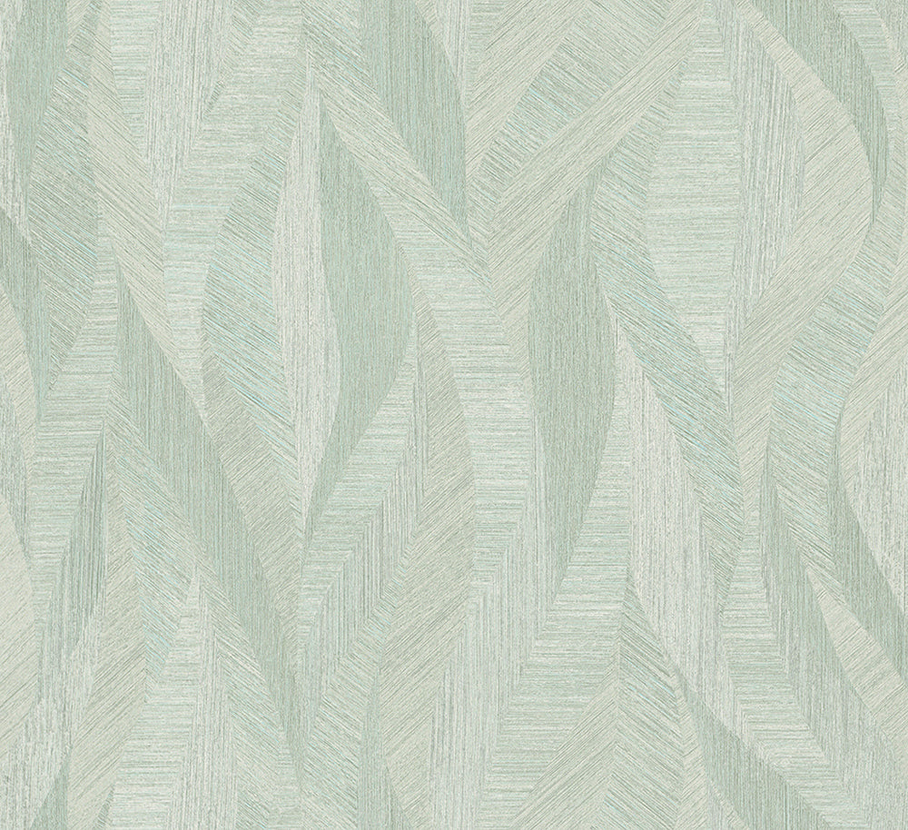 Papis Loveday - Waves botanical wallpaper Marburg Roll Light Green  33709