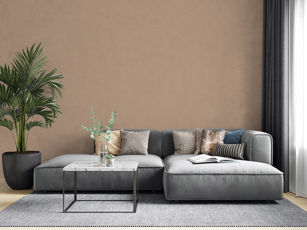 Botanica - Linen plain wallpaper Marburg    