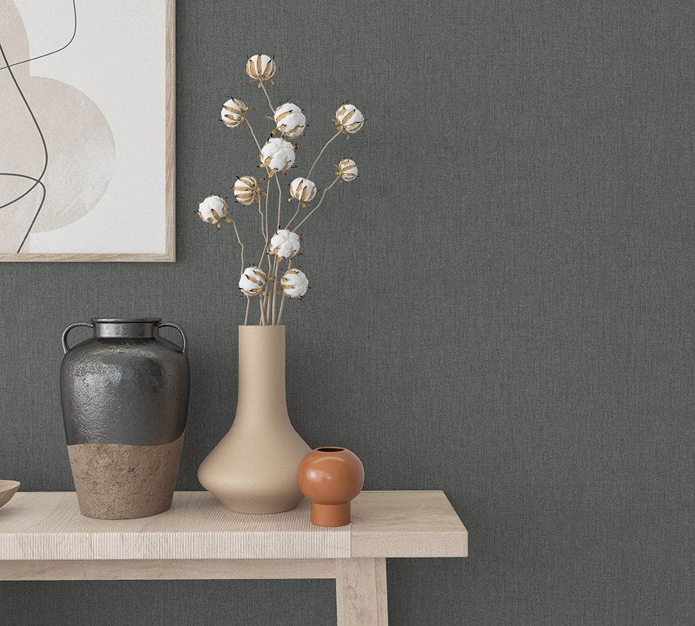Botanica - Linen plain wallpaper Marburg    